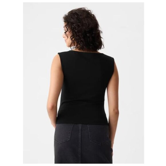 NWT Gap Modern Boatneck Tank, black, large - Picture 2 of 3